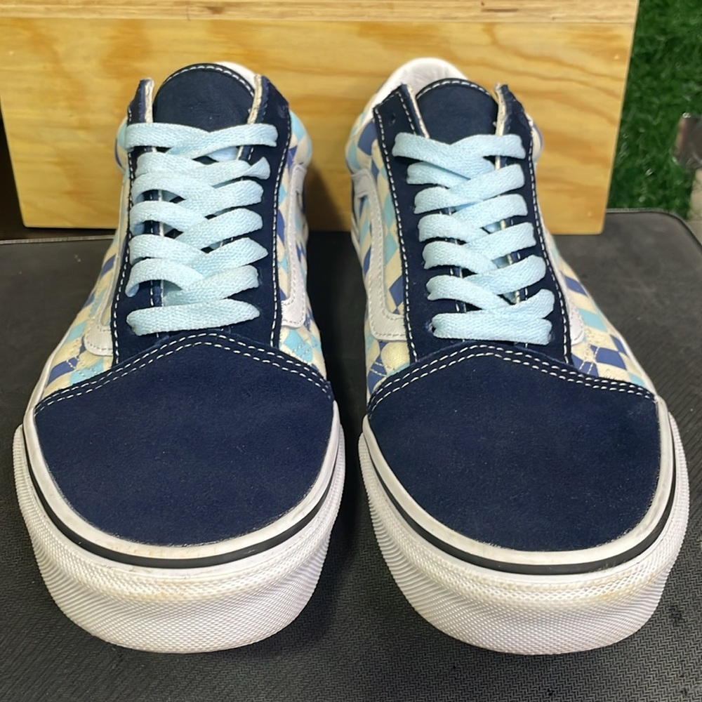 Vans Old Skool checker board Navy Blue/Baby Blue 🔥🔥 - Picture 3 of 7